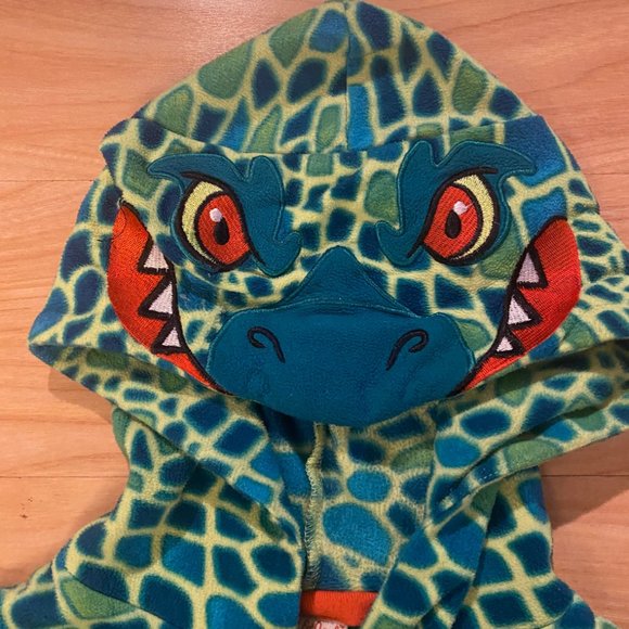 Cat & Jack Fleece Unisex Onesie Pajamas Lizard Medium (8/10) - Picture 3 of 7